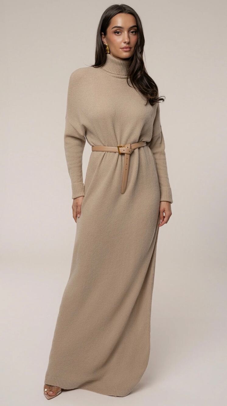 Jluxlabel Beige Hartley Knity Maxi Dress *M*